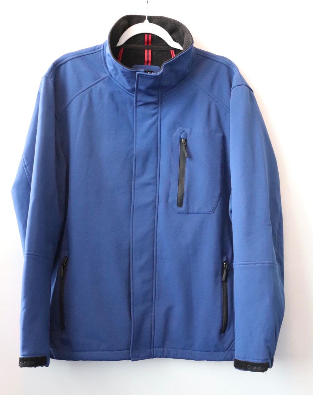 Calvin Klein Men's Blue Softshell Fleece Lined Jacket Wind Resistant L